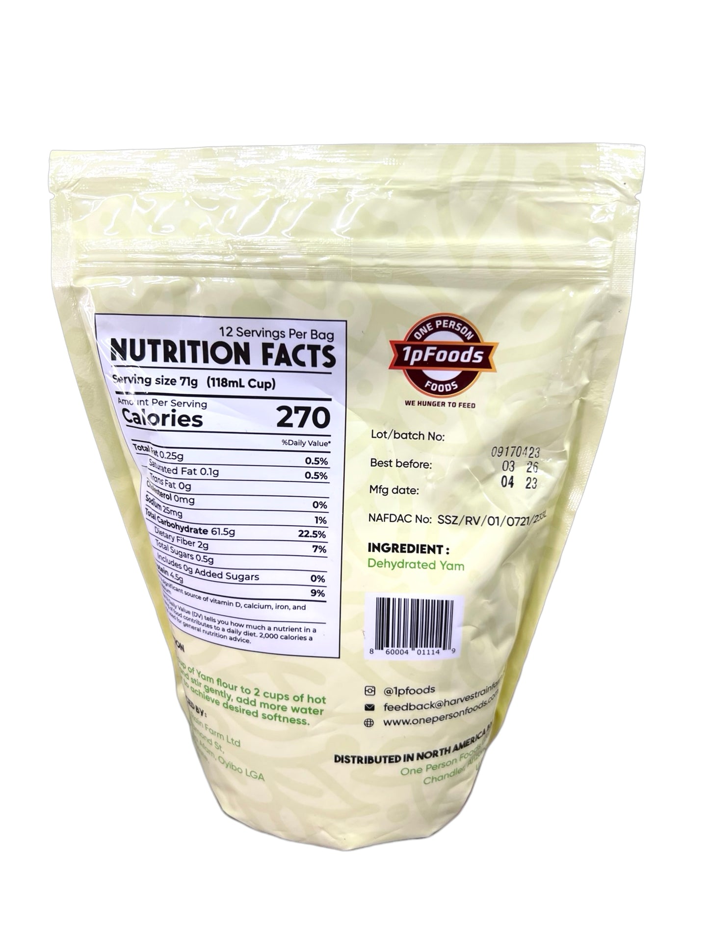 1pFoods - Yam Flour Pounded Yam