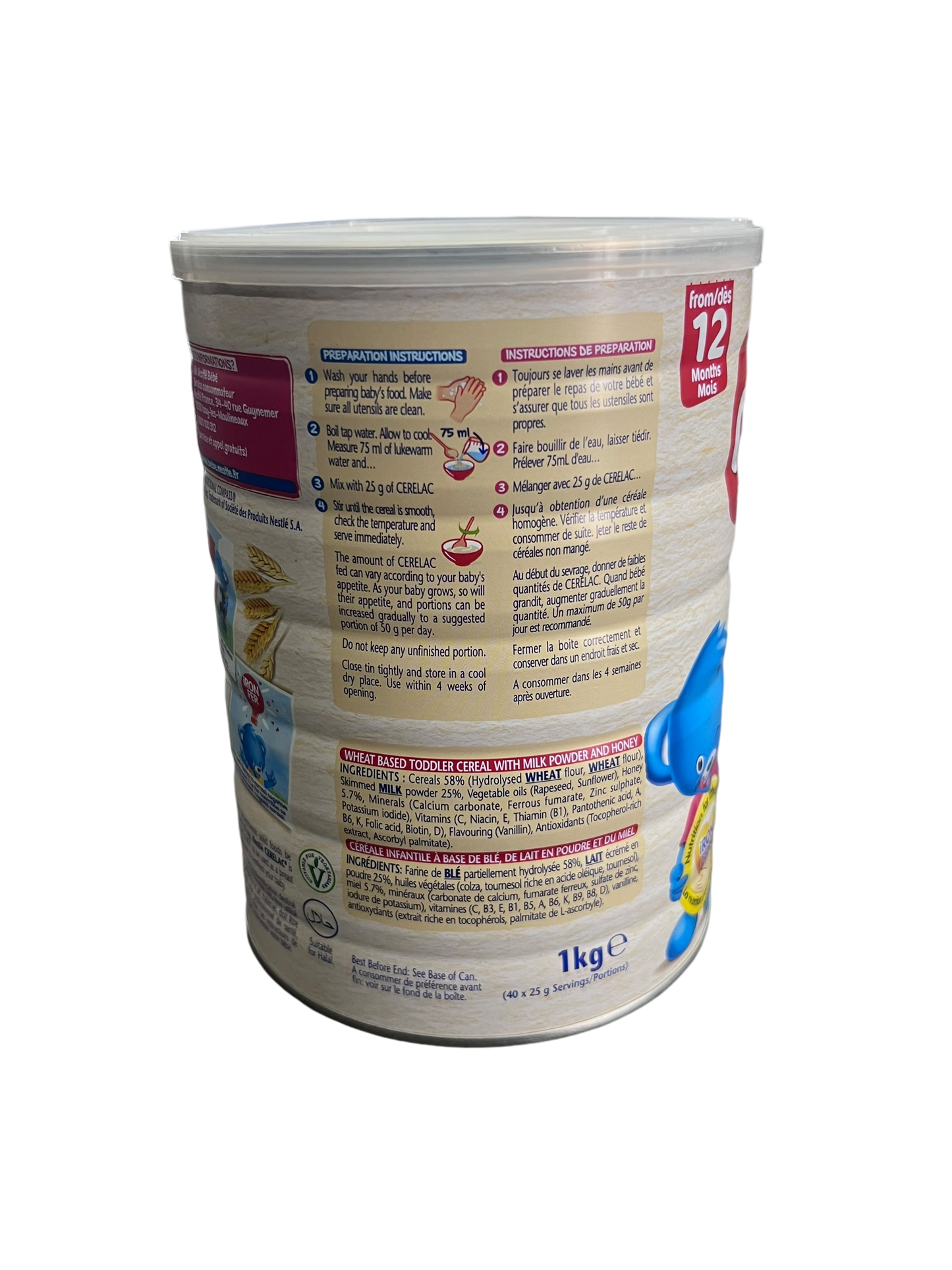 Nestle Cerelac Honey & Wheat Infant Cereal 1kg