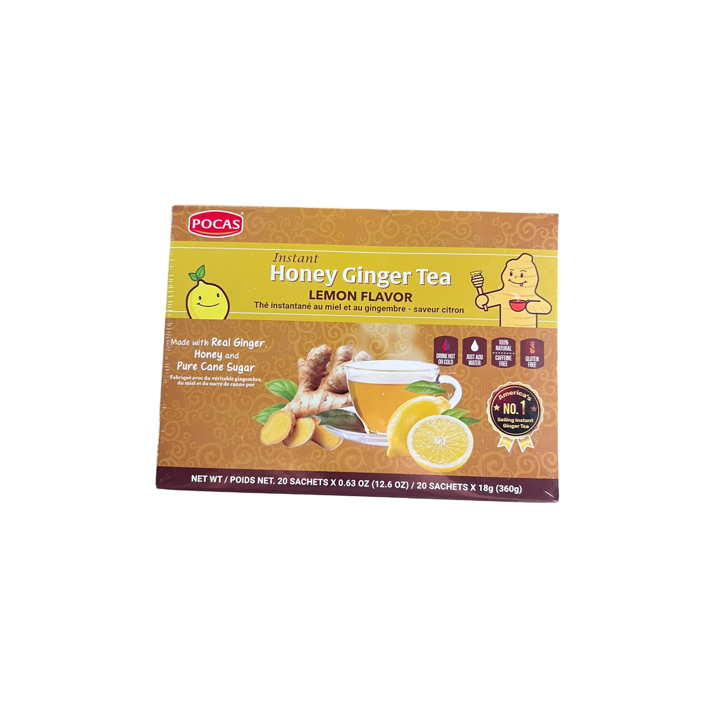 Pocas Instant Honey Ginger Tea (Lemon Flavor)