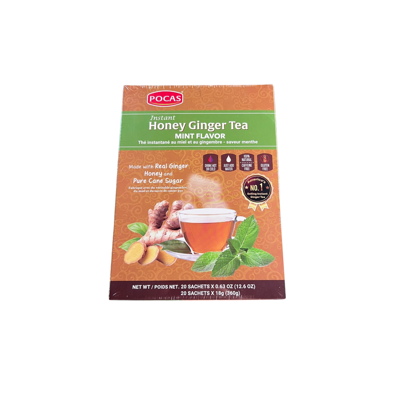 Pocas Instant Honey Ginger Tea (Mint Flavor)